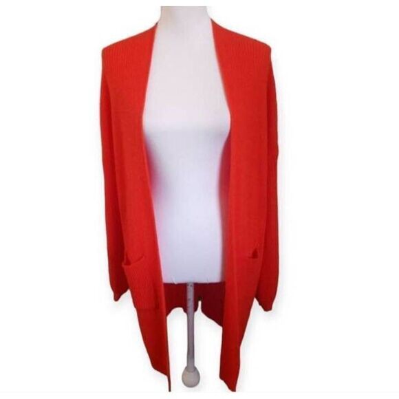 DREAMERS RED DRESS BOUTIQUE ORANGE CARDIGAN SZ.M/L EUC. - Picture 2 of 10